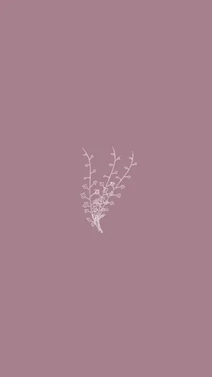 Pastel Minimalist Floral Sketch Wallpaper