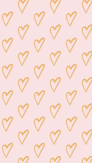 Pastel Minimalist Heart Pattern Wallpaper