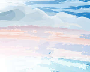 Pastel_ Mountain_ Sunset_ Abstract Wallpaper