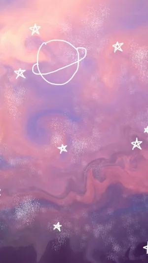 Pastel_ Nebula_with_ Stars_and_ Planet Wallpaper