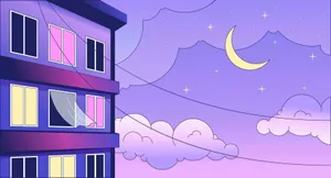 Pastel Night Sky Anime Aesthetic Wallpaper