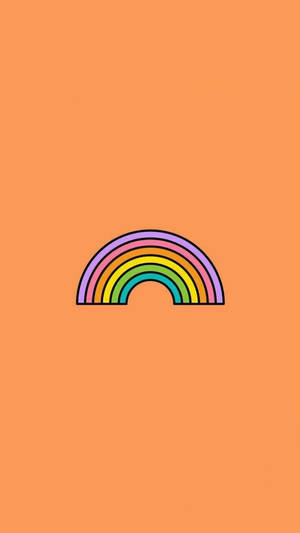 Pastel Orange Aesthetic Rainbow Wallpaper
