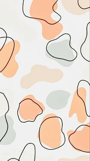 Pastel Orange And Green Outlined Cow Pattern Wallpaper