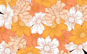 Pastel Orange Flower Aesthetic Wallpaper