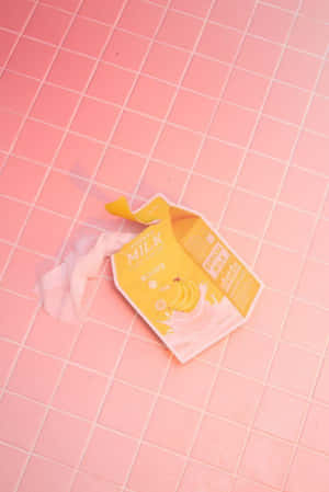 Pastel Orange Grid Milk Carton Wallpaper