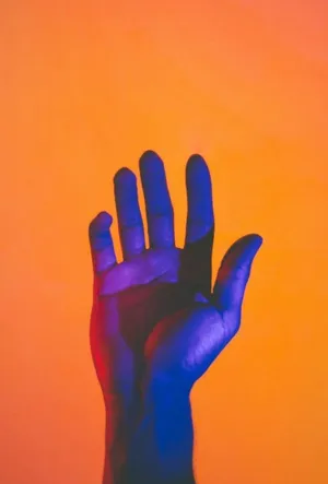 Pastel Orange Open Hand Wallpaper