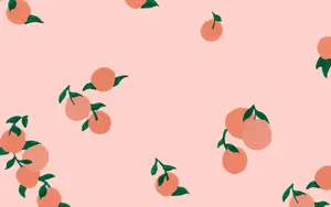 Pastel Orange Patternon Pink Wallpaper