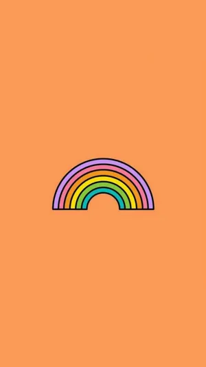 Pastel Orange Rainbow Mobile Wallpaper