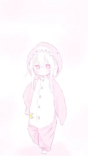 Pastel Pink Aesthetic Anime In Onesie Wallpaper