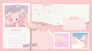 Pastel Pink Aesthetic Collage Wallpaper