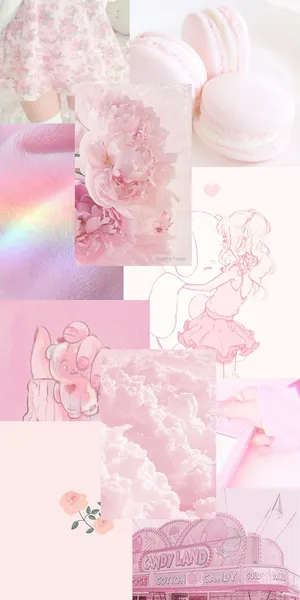 Pastel Pink Aesthetic Collage Wallpaper