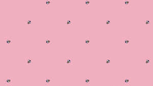 Pastel Pink Bee Pattern Aesthetic Wallpaper