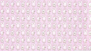 Pastel Pink Bunny Pattern Wallpaper