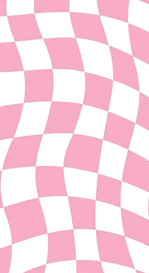 Pastel Pink Checkerboard Waves Wallpaper