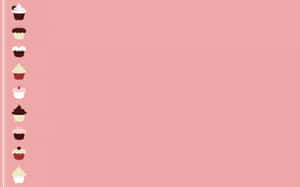 Pastel Pink Cupcake Border Wallpaper