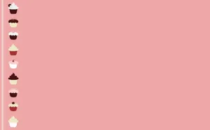 Pastel Pink Cupcake Border Wallpaper