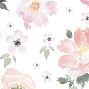 Pastel Pink Cute Floral Painting Wallpaper