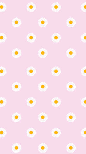 Pastel Pink Daisy Pattern.jpg Wallpaper