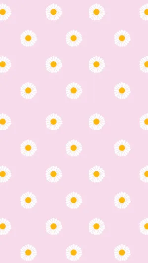 Pastel Pink Daisy Pattern.jpg Wallpaper