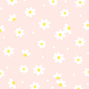 Pastel Pink Daisy Pattern Wallpaper