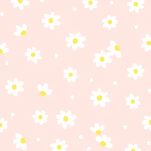 Pastel Pink Daisy Pattern Wallpaper