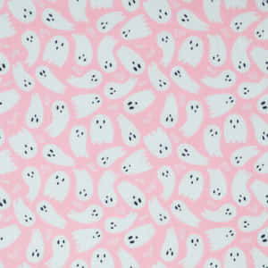 Pastel Pink Ghost Pattern Wallpaper