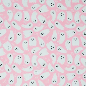 Pastel Pink Ghost Pattern Wallpaper