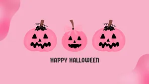 Pastel Pink Halloween Pumpkins Wallpaper