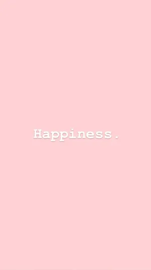Pastel Pink Happiness Quote Wallpaper