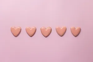 Pastel Pink Heart Sugar Cookies Wallpaper