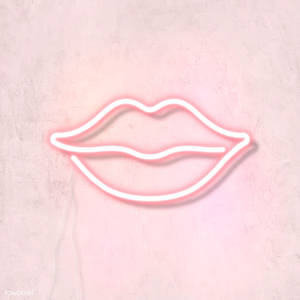 Pastel Pink Lips Sign Wallpaper