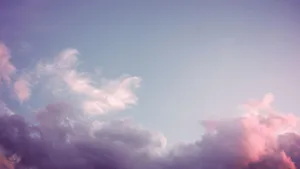 Pastel Pink Sky View Aesthetic Computer Wallpaper