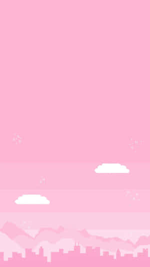 Pastel Pink Skyline Aesthetic Wallpaper