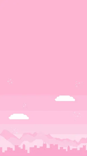 Pastel Pink Skyline Aesthetic Wallpaper