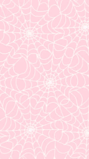 Pastel Pink Spiderweb Pattern Wallpaper