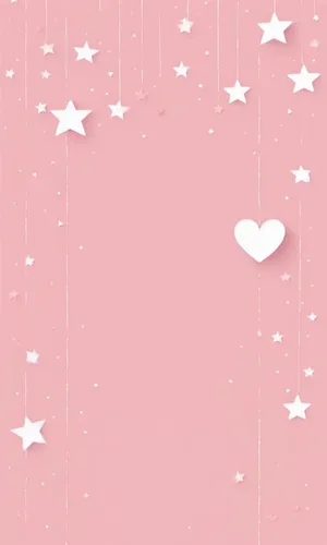 Pastel Pink Stars And Heart Background Wallpaper