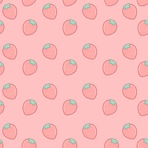 Pastel Pink Strawberry Fruit Wallpaper