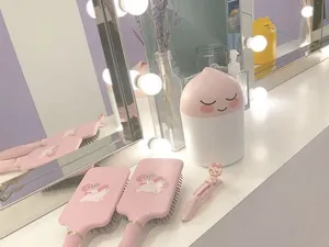 Pastel Pink Vanity Accessories Wallpaper