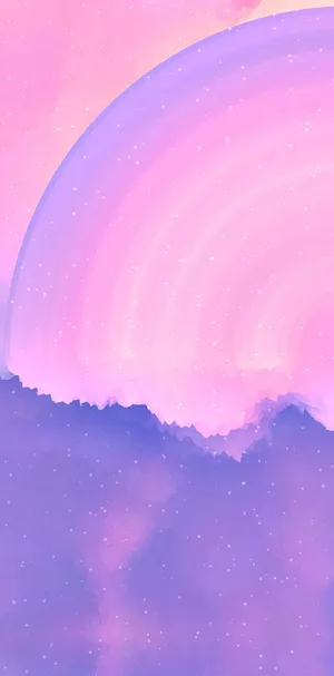Pastel Planet Rising Over Mountains.jpg Wallpaper