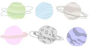 Pastel Planets Space Aesthetic Wallpaper