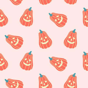 Pastel Pumpkin Pattern Halloween Wallpaper
