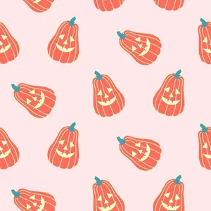 Pastel Pumpkin Pattern Halloween Wallpaper