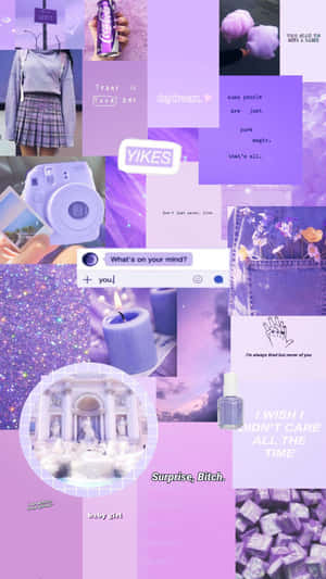 Pastel Purple Aesthetic Collage Wallpaper