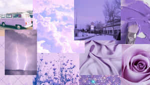 Pastel Purple Aesthetic Collage Wallpaper