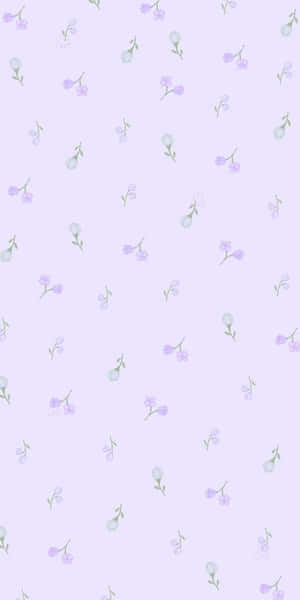 Pastel Purple Floral Pattern Wallpaper