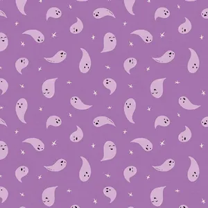 Pastel Purple Ghost Pattern Wallpaper