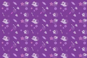 Pastel Purple Halloween Pattern Wallpaper
