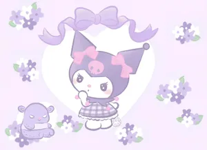 Pastel Purple Kuromi Cute Illustration Wallpaper