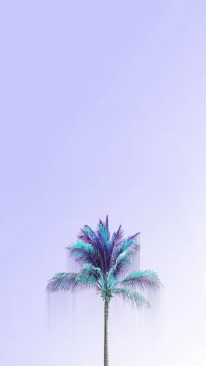 Pastel Purple Sky Coconut Tree Wallpaper
