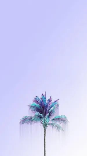 Pastel Purple Sky Palm Tree Aesthetic.jpg Wallpaper